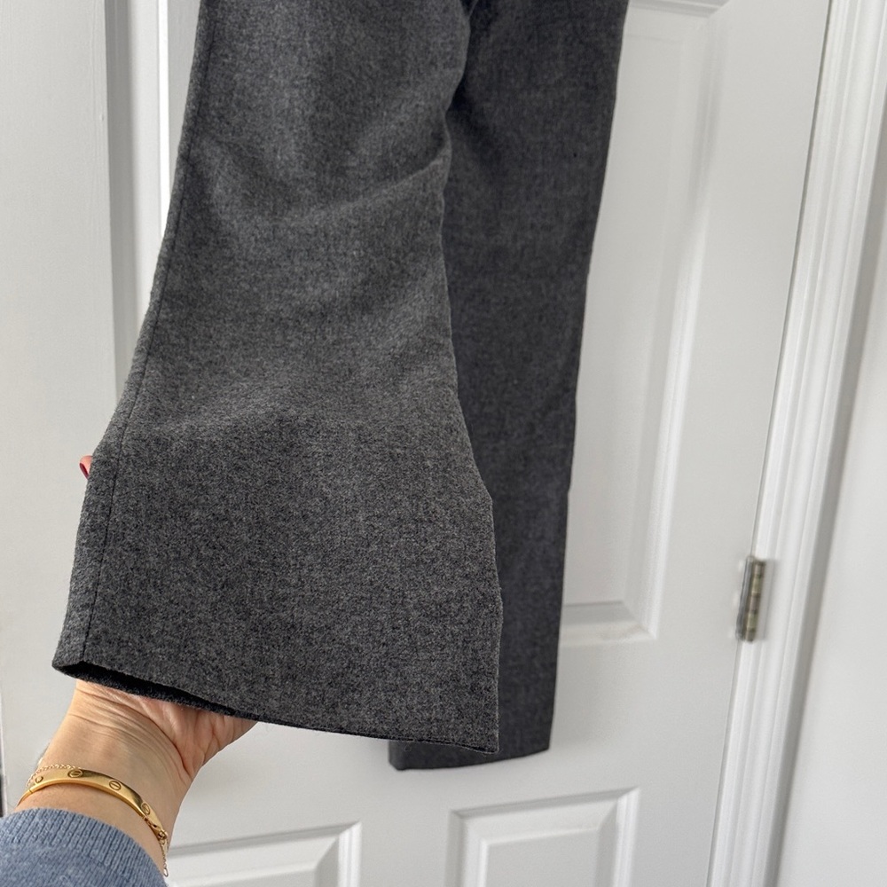 Vintage CHANEL 100% Wool Gray Straight Leg Pants - Picture 10 of 13